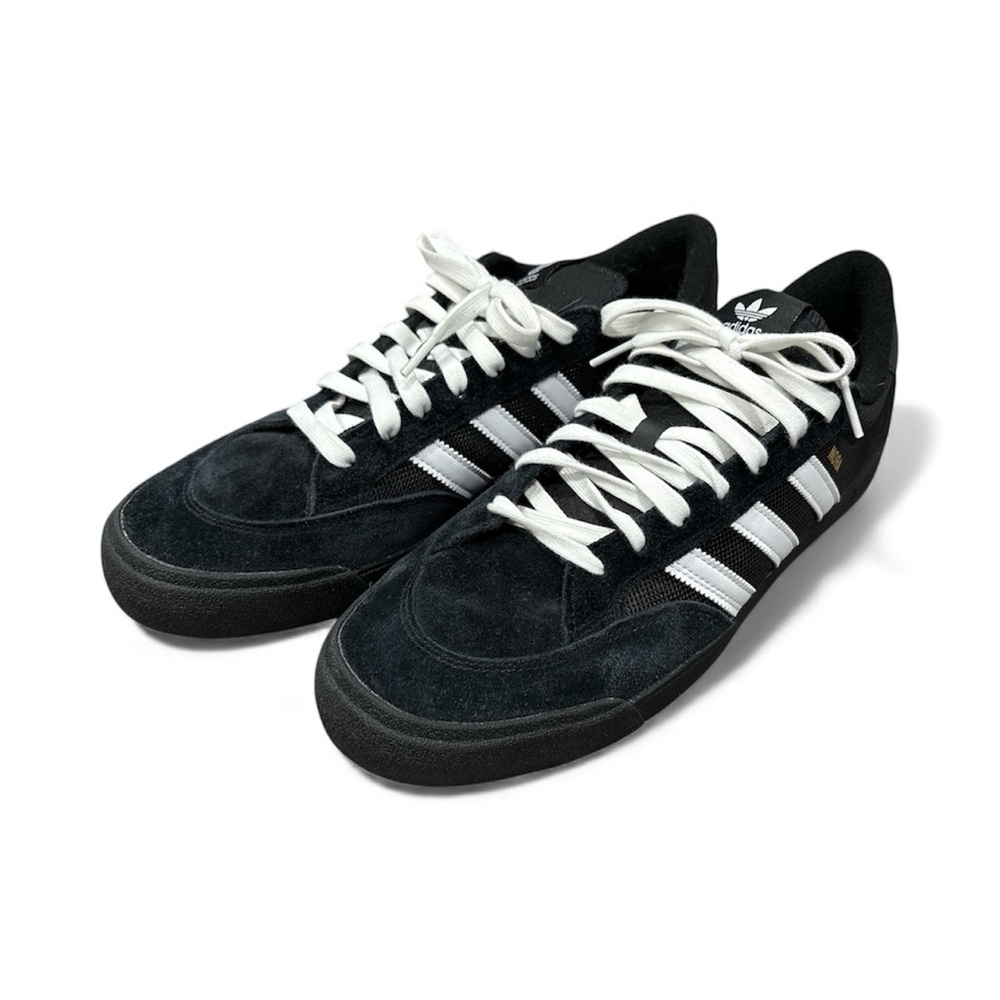 Adidas Classic Black Suede Sneakers with White Stripes